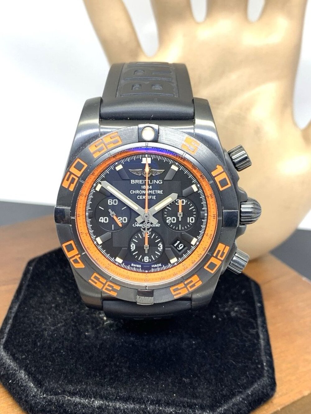 Breitling Men's Watch MB0111C2 Chronomat Raven Swiss Automatic Black Orange 44mm